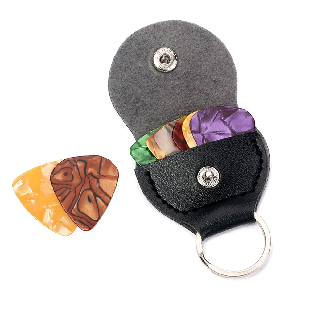 

Pick Bag Guitar Holder High Grade Material Accessories Black Plectrum Case Keychain Store and Carry