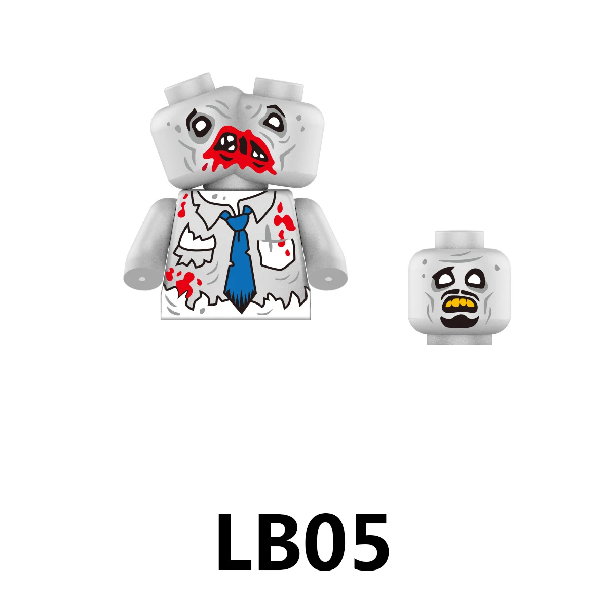 Nouveau Halloween horreur deux têtes Zombie Transparent pâques figurines modèles enfants jouets blocs de construction cadeau garçons filles Juguetes