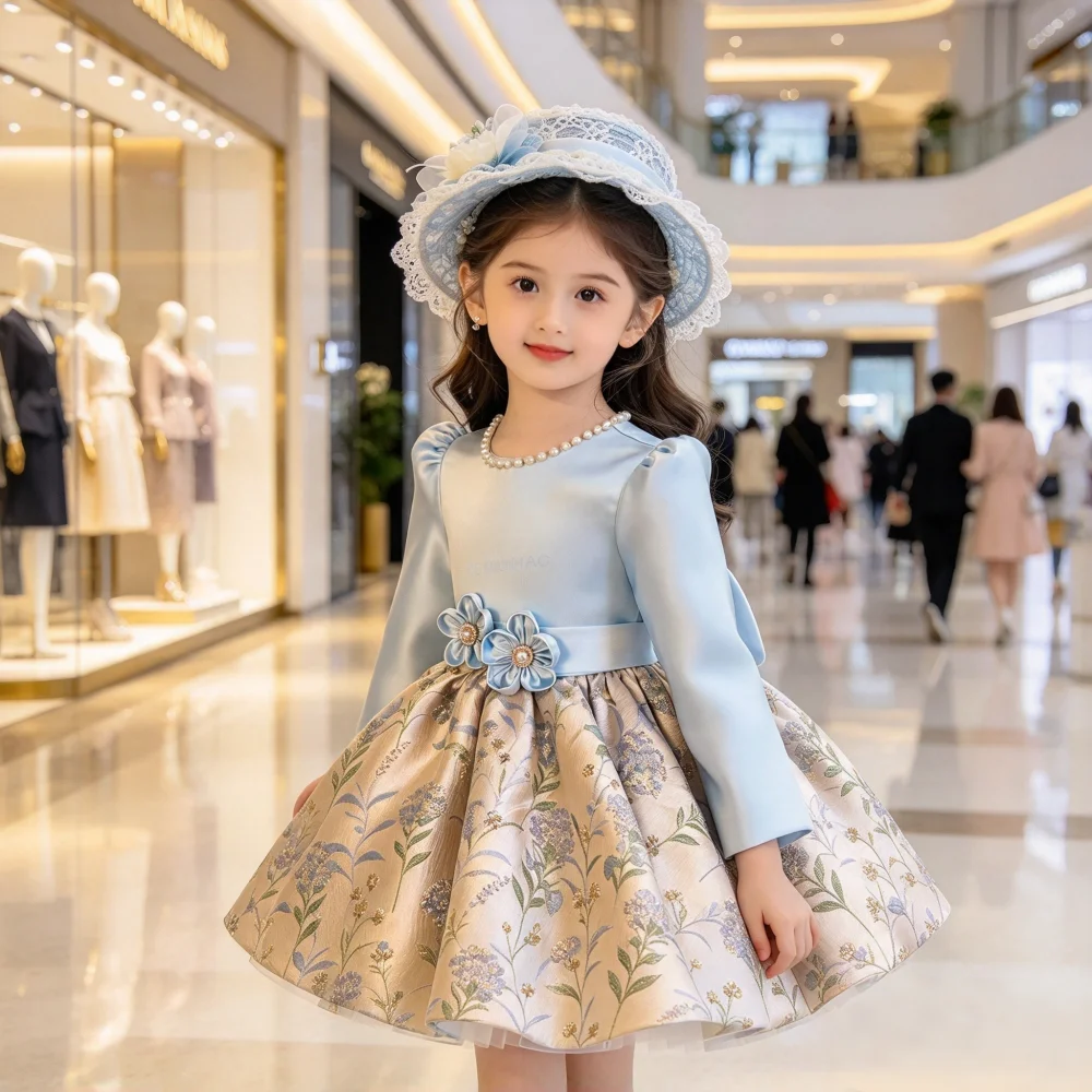 Chinese Style Baby Girl First Birthday Satin FloralPageant Formal  Girls Cheongsam Party Gown Celebration Outfit Princess Dress