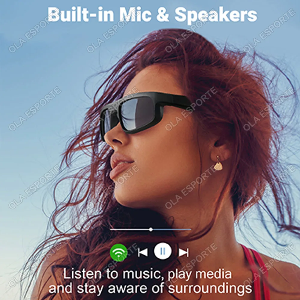 Smart Glasses Outdoor Sports Cycling Glasses Bluetooth Call Voice Assistant Sunscreen Sunglasses Music Headphones Glasses Q01