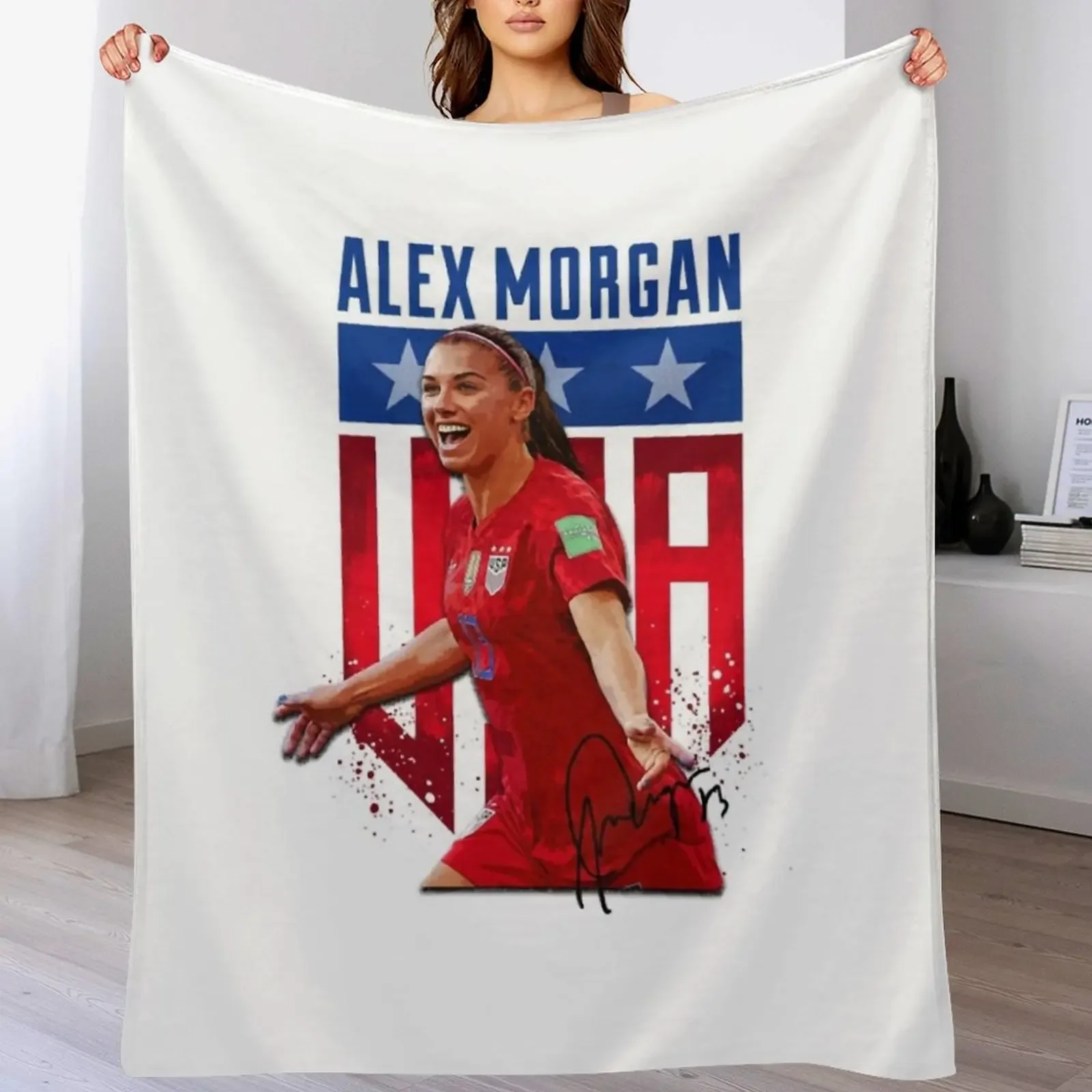 

Gifts For Men Alex Morgan Cool Graphic Gift Throw Blanket Summer Custom Cute Plaid Multi-Purpose Blankets