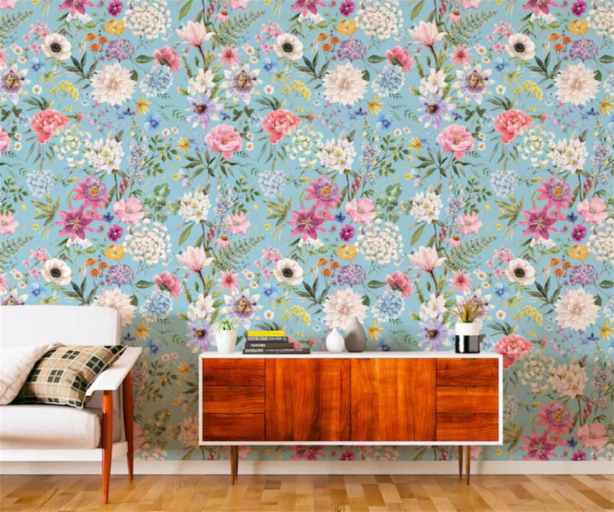 Beibehang Customize Latest Flower Waterproof Smooth Self-Adhesive Bedroom Living Room Decoration Painting Background Wallpaper