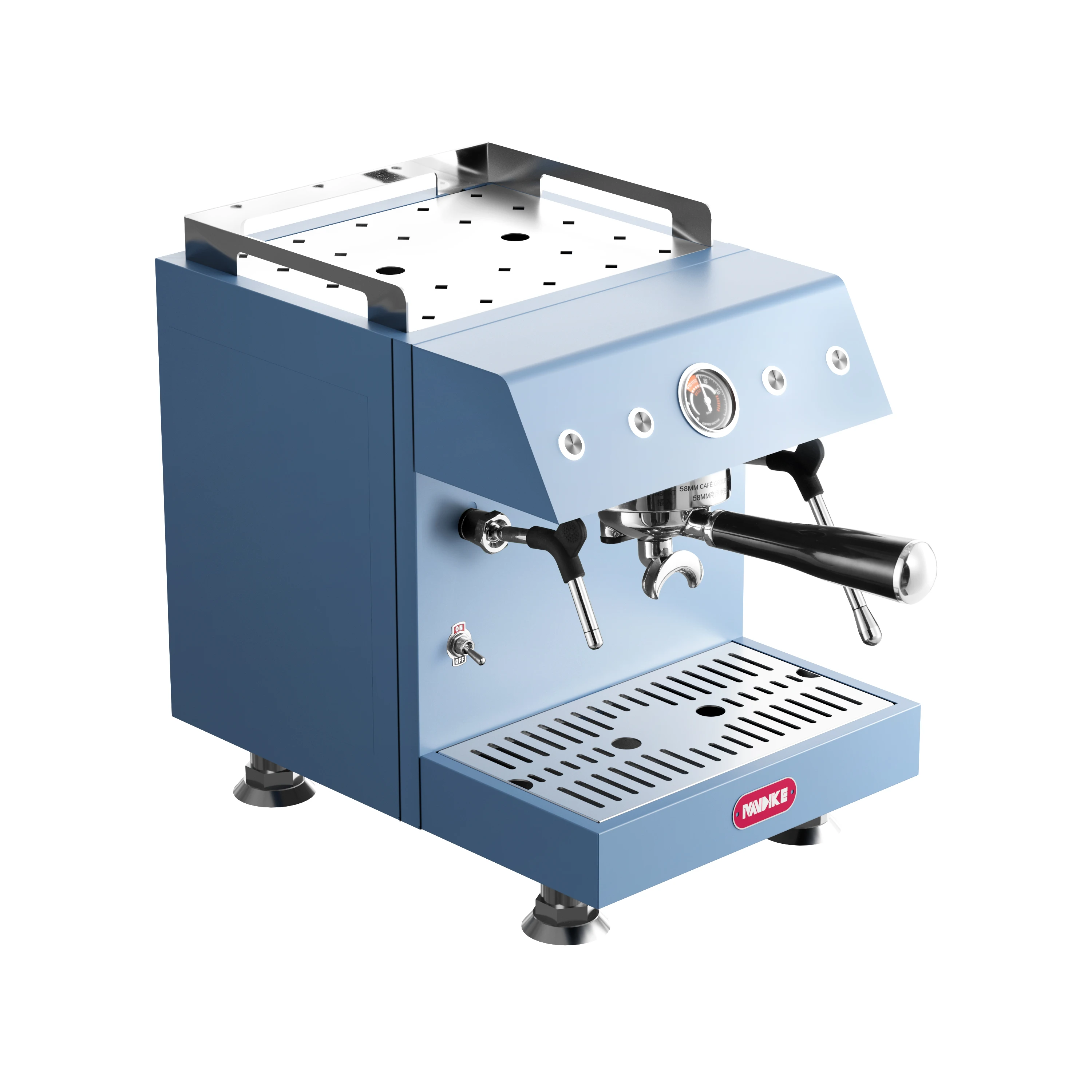 MDK MC-2 Vibrating Pump Pre Soak System Electric Semi Automatic Commercial Coffee Machine Stainless Steel Mirror