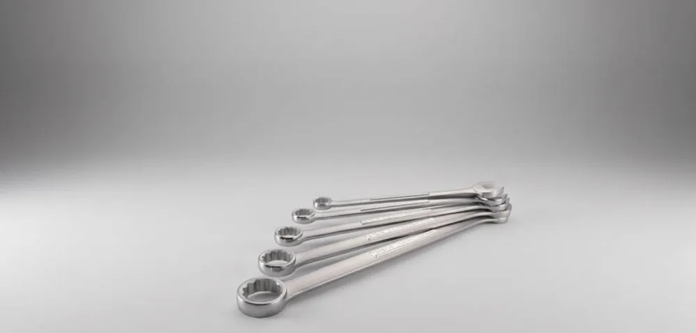 Set di chiavi professionali SAE, jumbo da 5 pezzi con finitura cromata per una presa facile e un fissaggio rapido