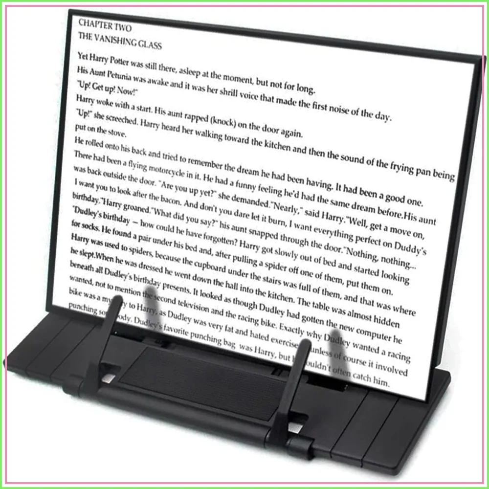 Foldable Metal Book Stand with 7 Angles, Page Clip, for Reading, Cooking, Tablets