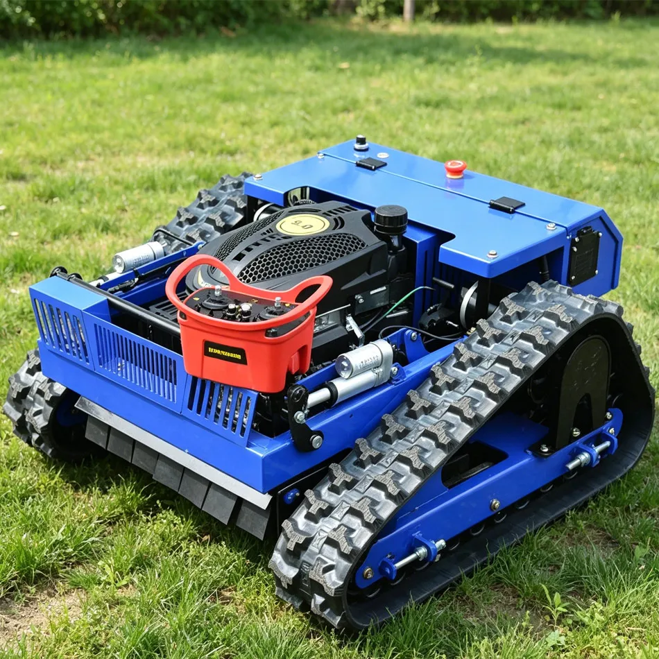 

Газонокосилка с дистанционным управлением, индивидуальная настройка, 60 см ° Беспроводная газонокосилка-робот на гусеничном ходу для стрижки травы