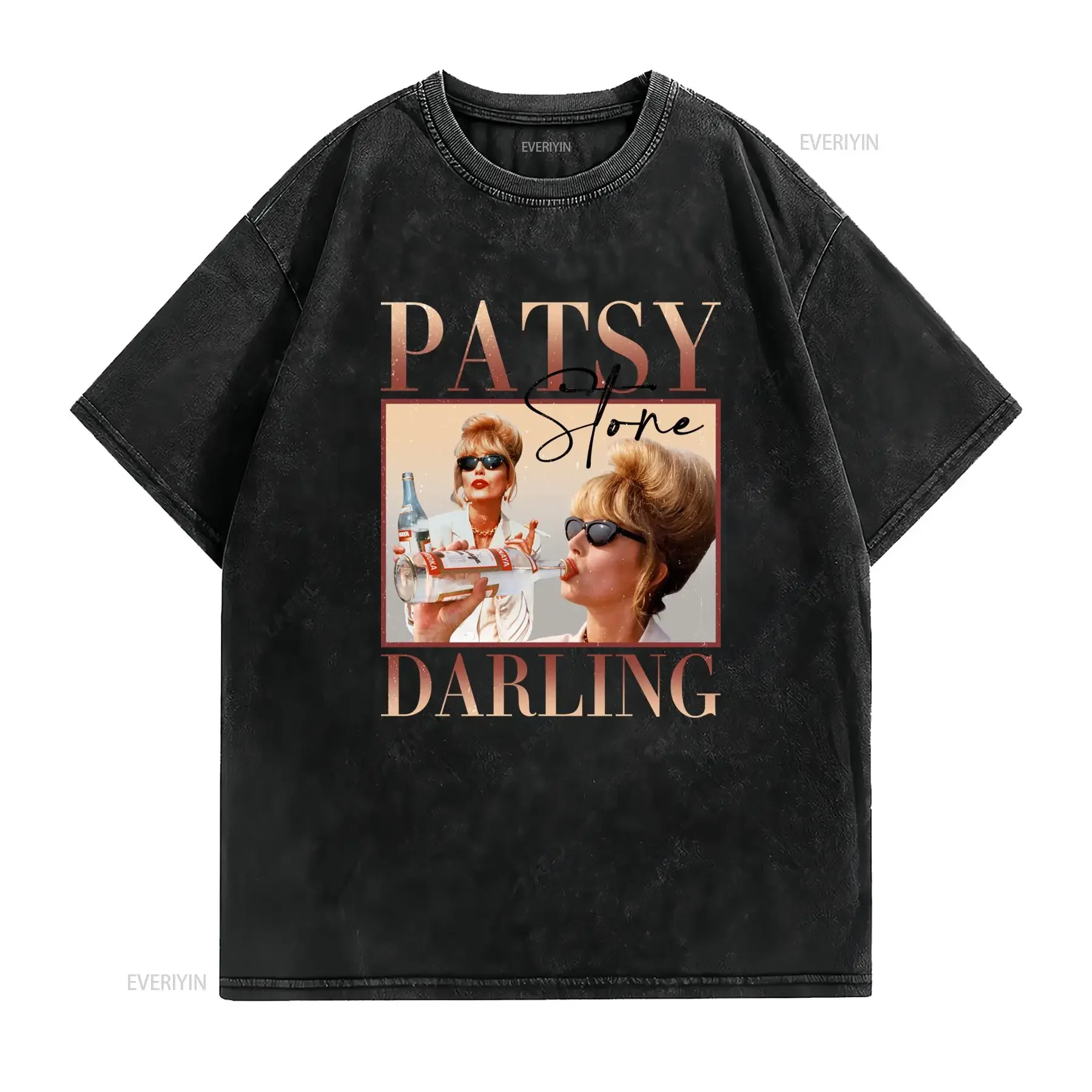 Ab Fab Patsy Stone T Shirt Joanna Lumley Iconic TV Show Design with Autograph Style Signature British Comedy Logo White fashion