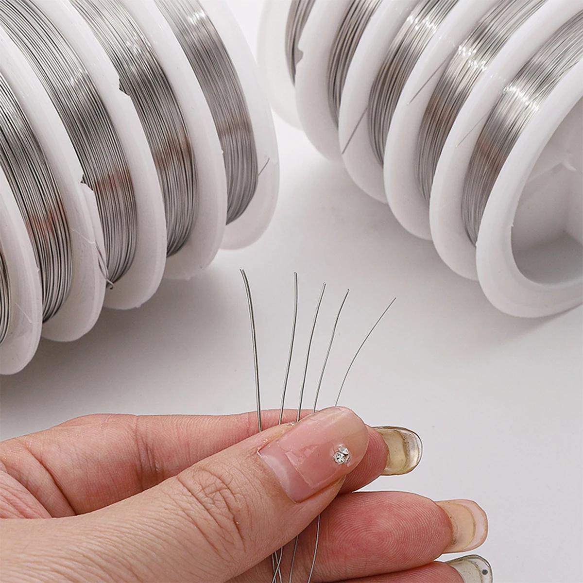

0.2/0.3/0.4/0.5/0.6mm High Flexibility Anticorrosion Single Strand Soft Steel Beading Wire For Crafting Beading Wrapping Connect