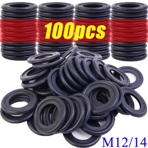 10-100 Uds. Junta de goma Universal para tornillo de drenaje de aceite de cárter de aceite de motor de coche M12 M14 tapón de drenaje de aceite anillo de goma de sellado accesorios para coches