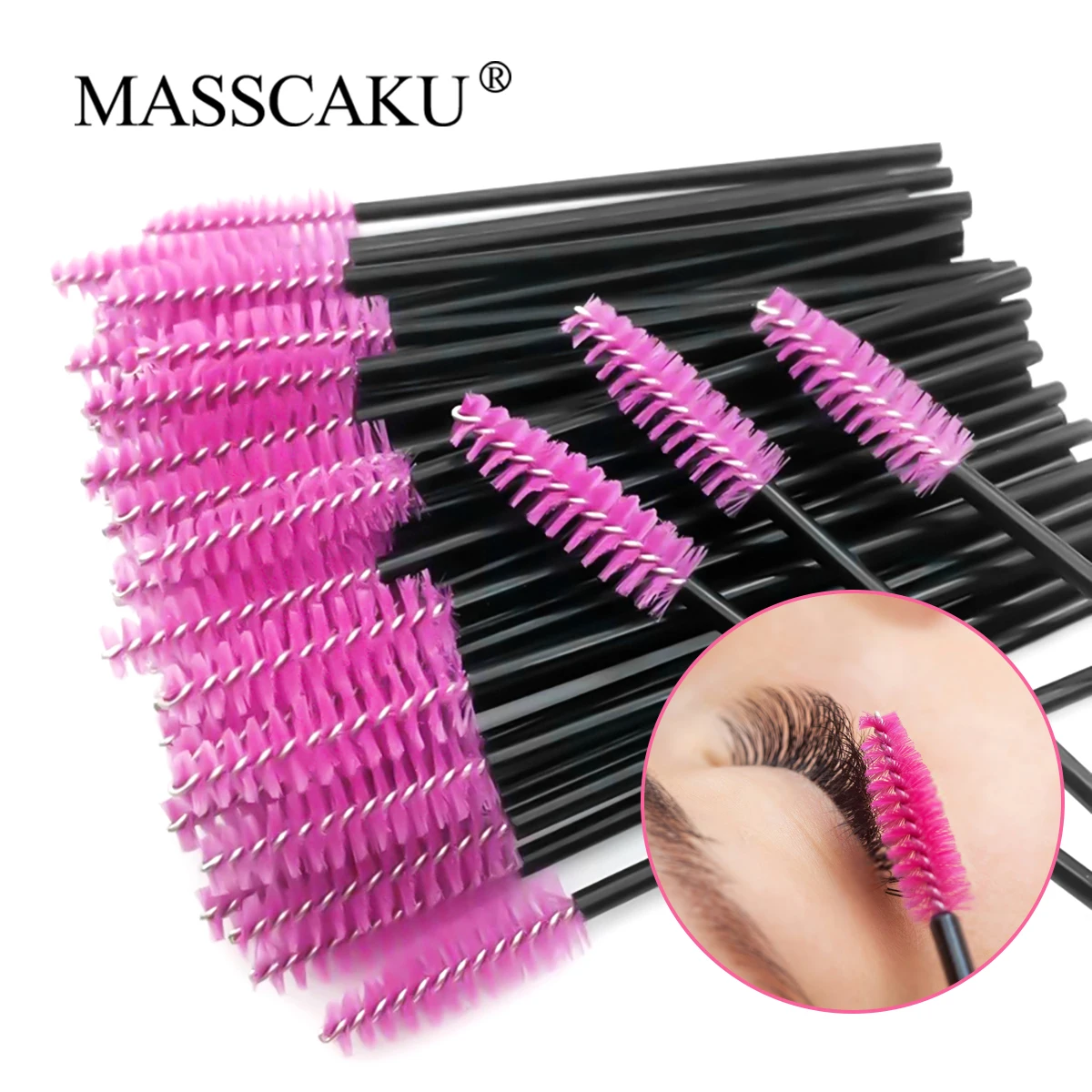 MASSCAKU Mascara Waterproof Eyelash Brush Cluster Tool Comb Type Cosmetics Products Supplies Easy-grafting Micro Brush