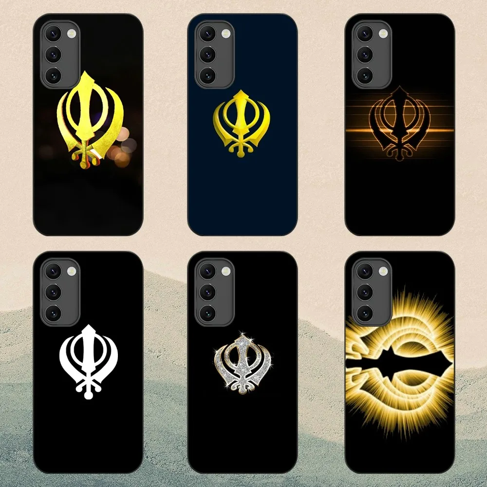 Sikh Khanda Sikhism Bling Phone Case For Samsung S23 22 21 20 ULTRA PLUS Lite Shell