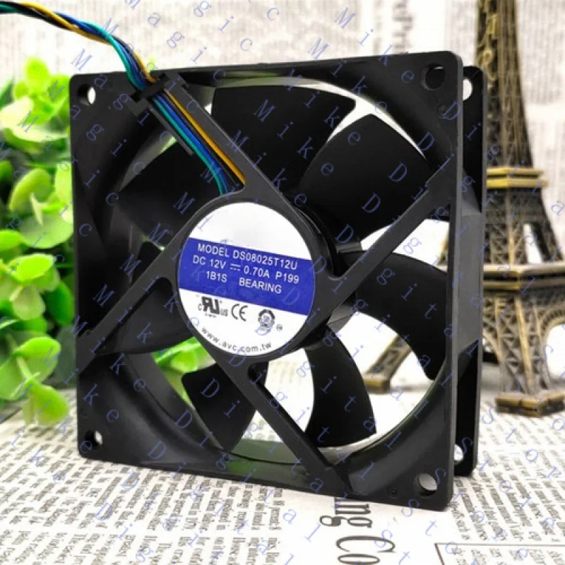 

UU 1PC Temperature Control Speed Cooling Fan DS08025T12U 0.70A 12V 8025 8CM