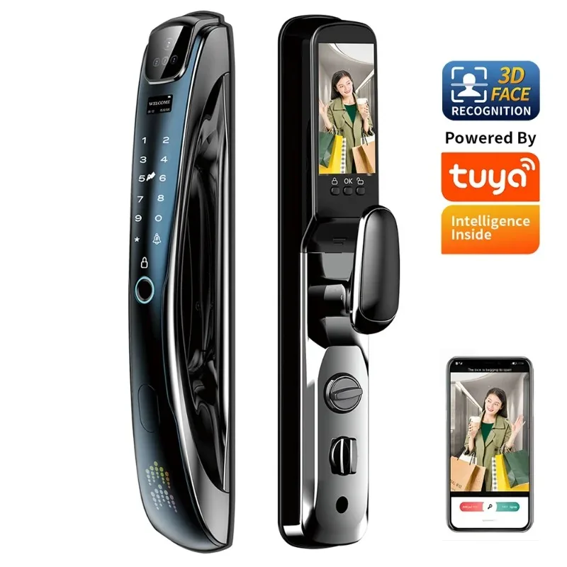 

Factory Price Premium Quality 3D Face Recognition Biometric Fingerprint TUYA WIFI Smart Door Lock Outdoor Digital Lock