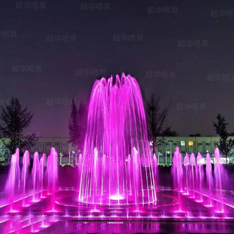 

Outdoor Small Fountain with LED Colorful Lighting Stainless Steel Multimedia Program Control for Pool Dance Music & Garden Decor