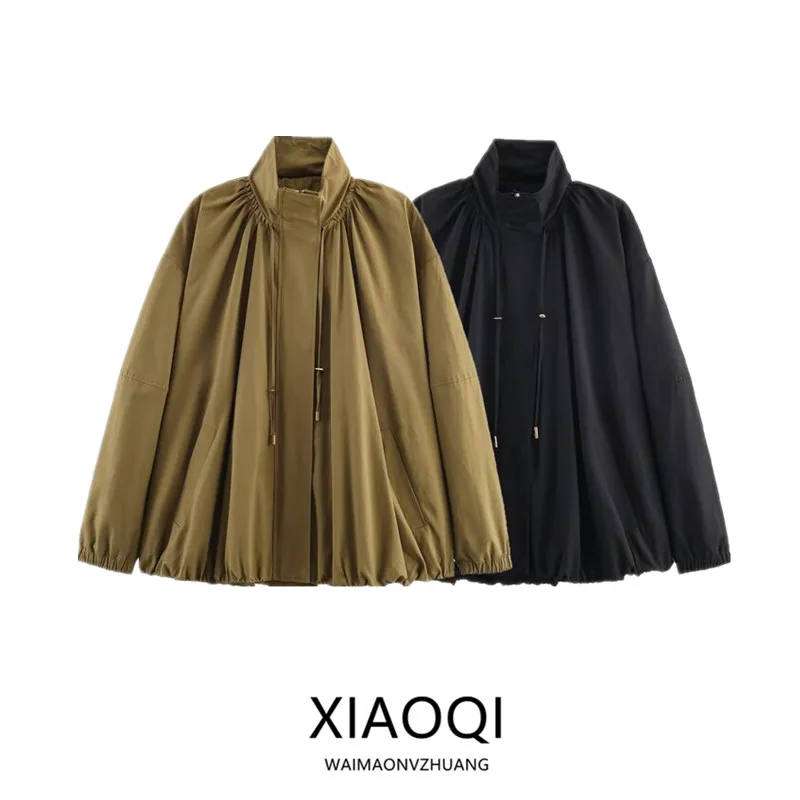 

Ele Women's Pilot Jaet Coat 2025 Autumn New Arrival Drifting Sle Long Sve Mid-Length Other Material 00% Ladies Ou...