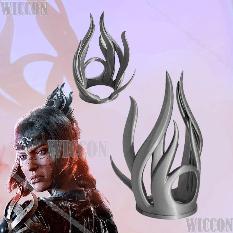 Anime Shadowheart 3D Printed Hairpin Game Baldur\'s Jenevelle Hallowleaf Acolyte BG3 Gate 3 Cosplay Wig Head Chain props Women