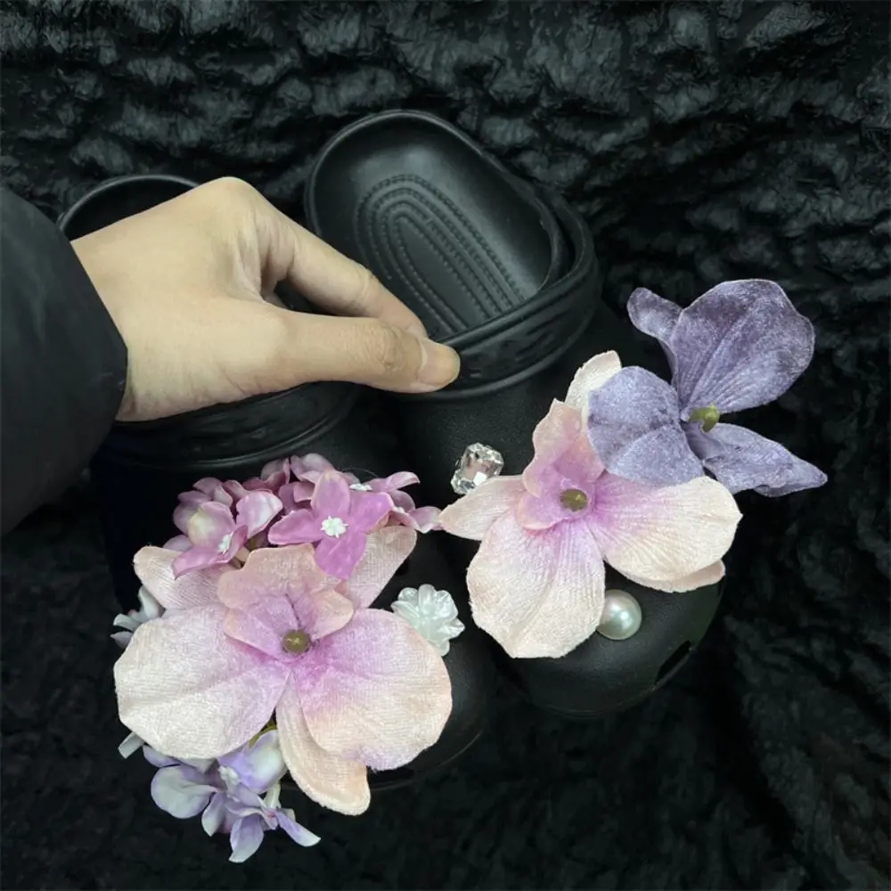 

Sandals Decorations Flower Shoe Accessories Vacation Style DIY Shoe Buckle Butterfly Orchid Shoes Charms Removable