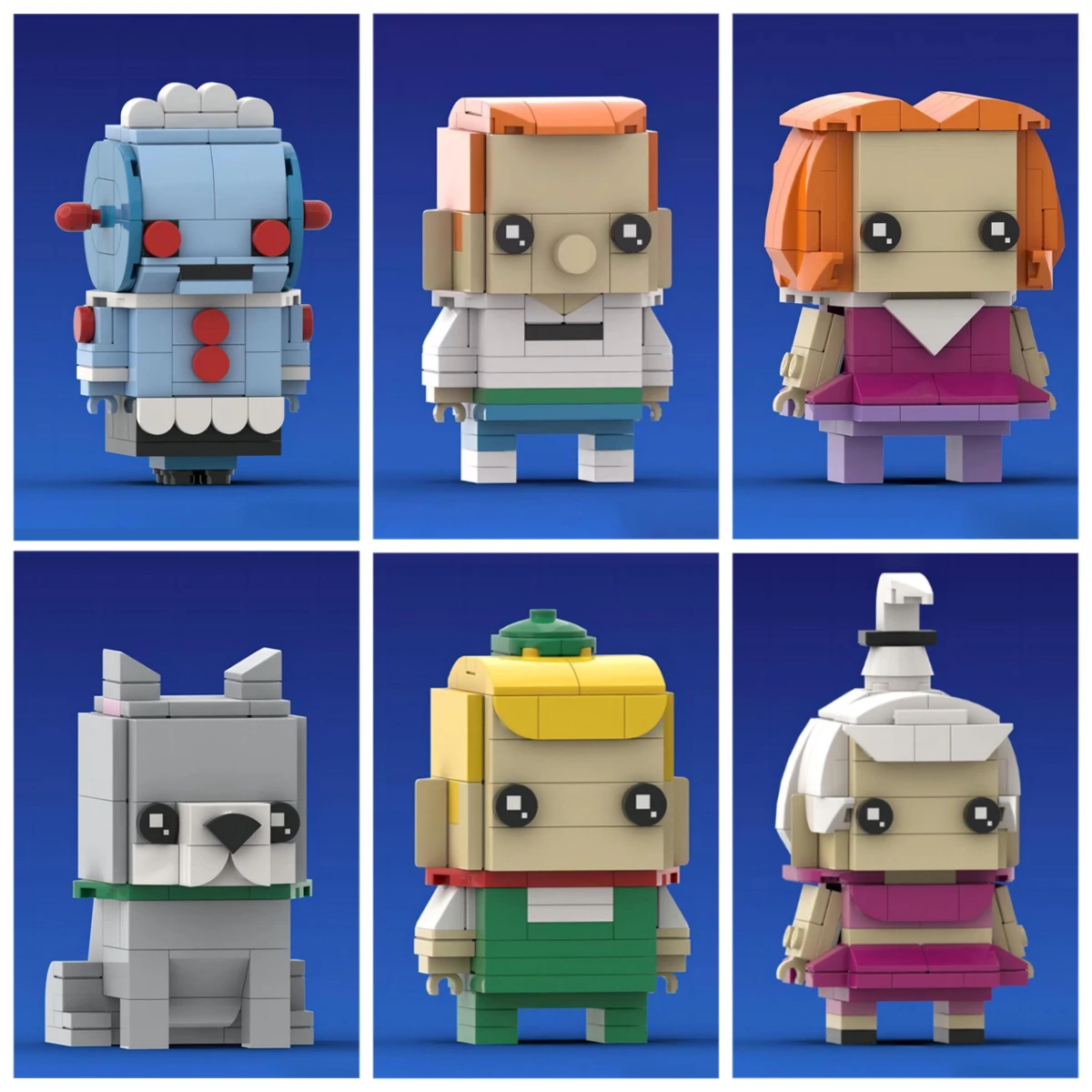 

Animated Movie Periphery Cartoon Figures Robot Rosie Building Blocks MOC Jason family Bricksheadz Model Kids Assembly Toys Gifts