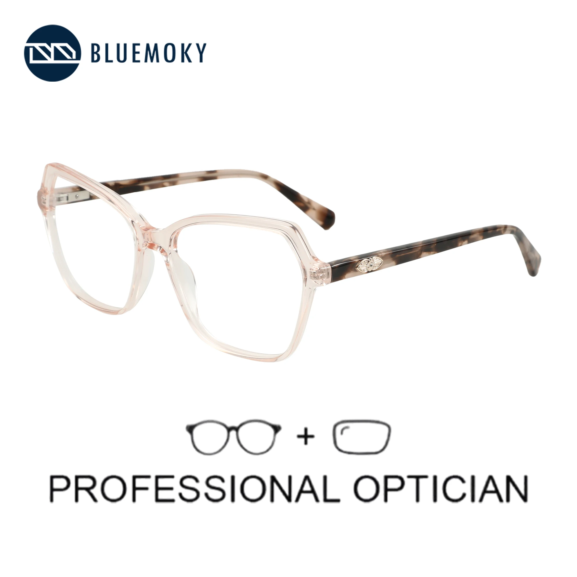 BLUEMOKY M Size Modish Polygon Graduated Glasses Myopia Photochromic Eyeglasses Woman Multifocal Grade Glasses Near And Far