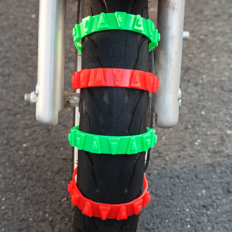 Triangle Anti-slip Tie Emergency Safety Belt with Snow Chains for Winter Tyres and Reusable Ties for Motorcycle and Bike