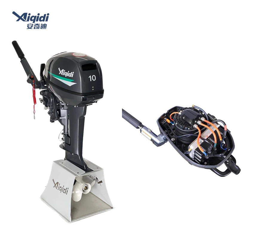 AIQIDI 10HP 72V Electric Boat Motors Water Cooled Motor 7.3KW Tiller/remote Control Outboard Engine Long/Short Shaft Boat Motor