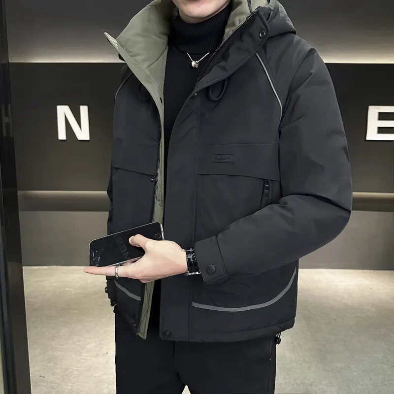 

fashion hooded parkas men 2024 winter jacket white duck down jackets men,mens thicken warm parkas winter down coat,size L-4XL