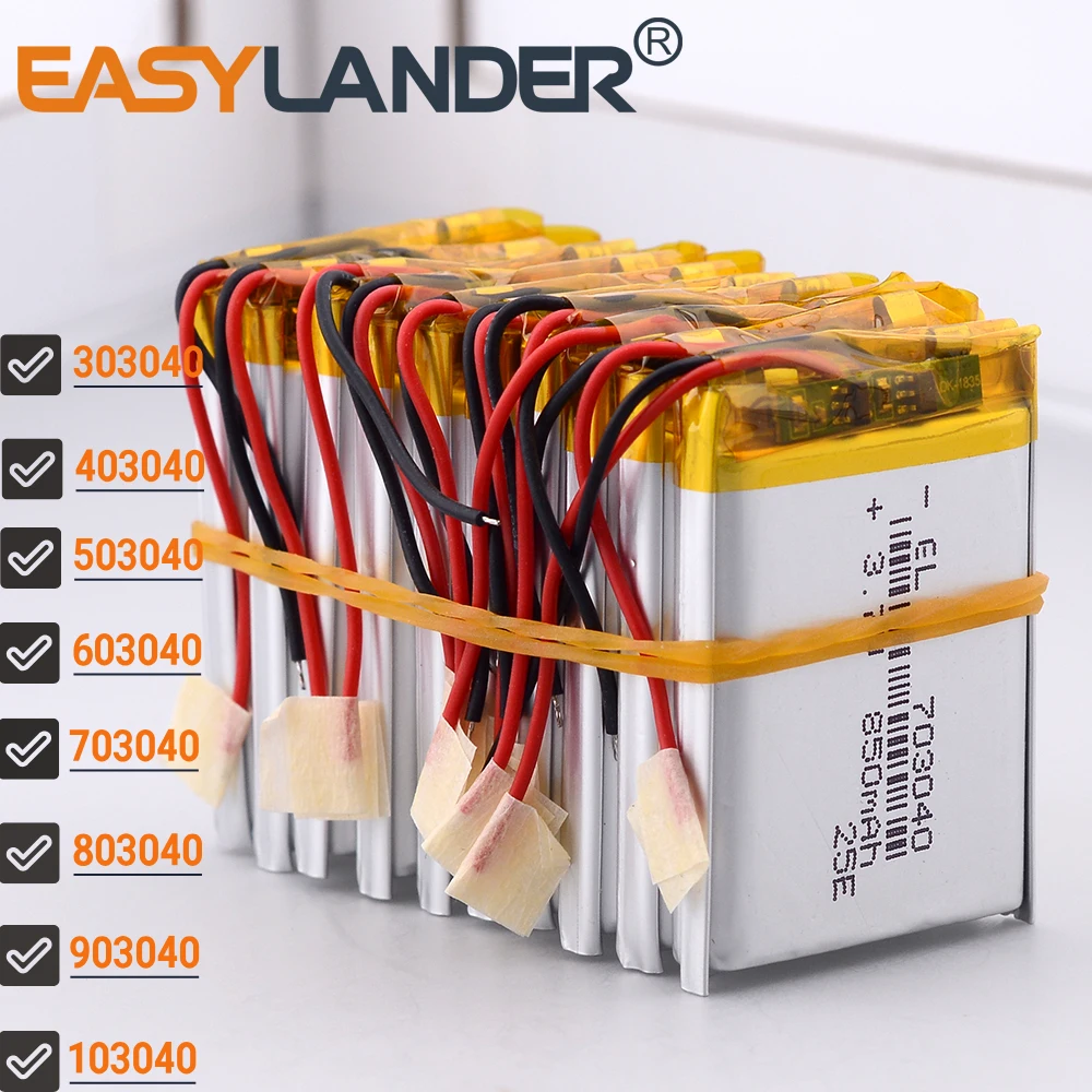 10Pcs /Lot 603040 3.7V 800mAh Lithium Li-ion Polymer Battery 303040 403040 503040 703040 803040 903040 103040 123040