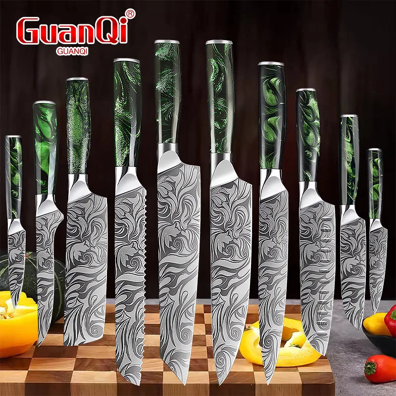 Kitchen Knife Chef Japanese Knife Resin Handle Cut Meat Fruit Bread Vegetabl Boning Slicing Knife Cook Cutlery for Household Use