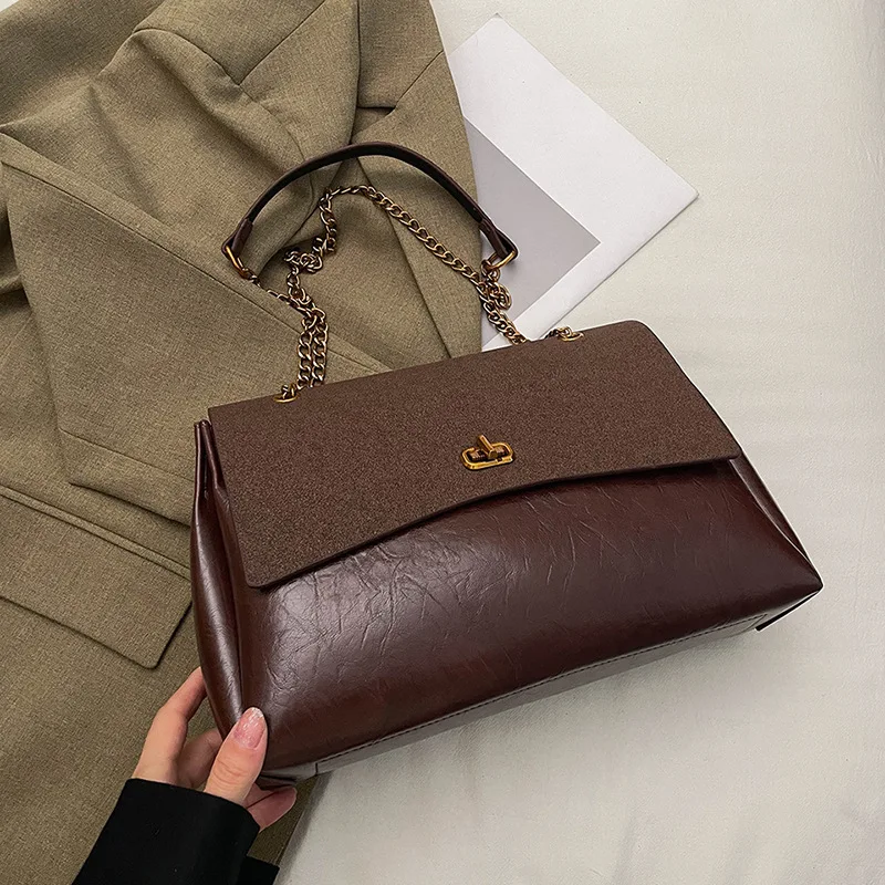 Tas Selempang Wanita Model Terbaru 2025, Kulit Asli, Multifungsi, Tas Bahu Vintage Chic, Kapasitas Besar