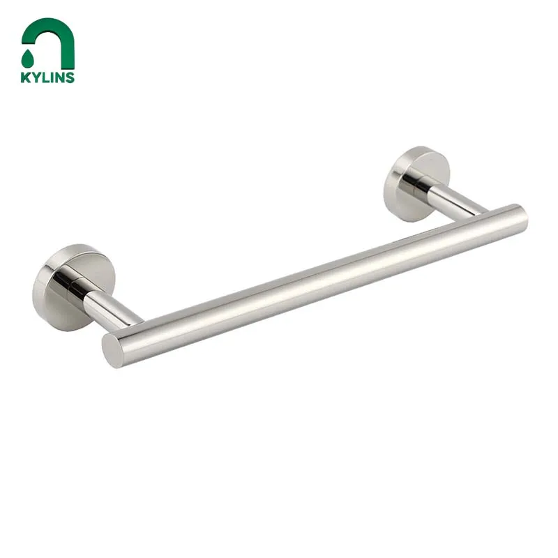 KYLINS Chrome Bathroom Round 300mm Hand Towel Rack Holder Hook Clothes Hanger Wall Mounted Kit Bathroom Towel Holder Bath