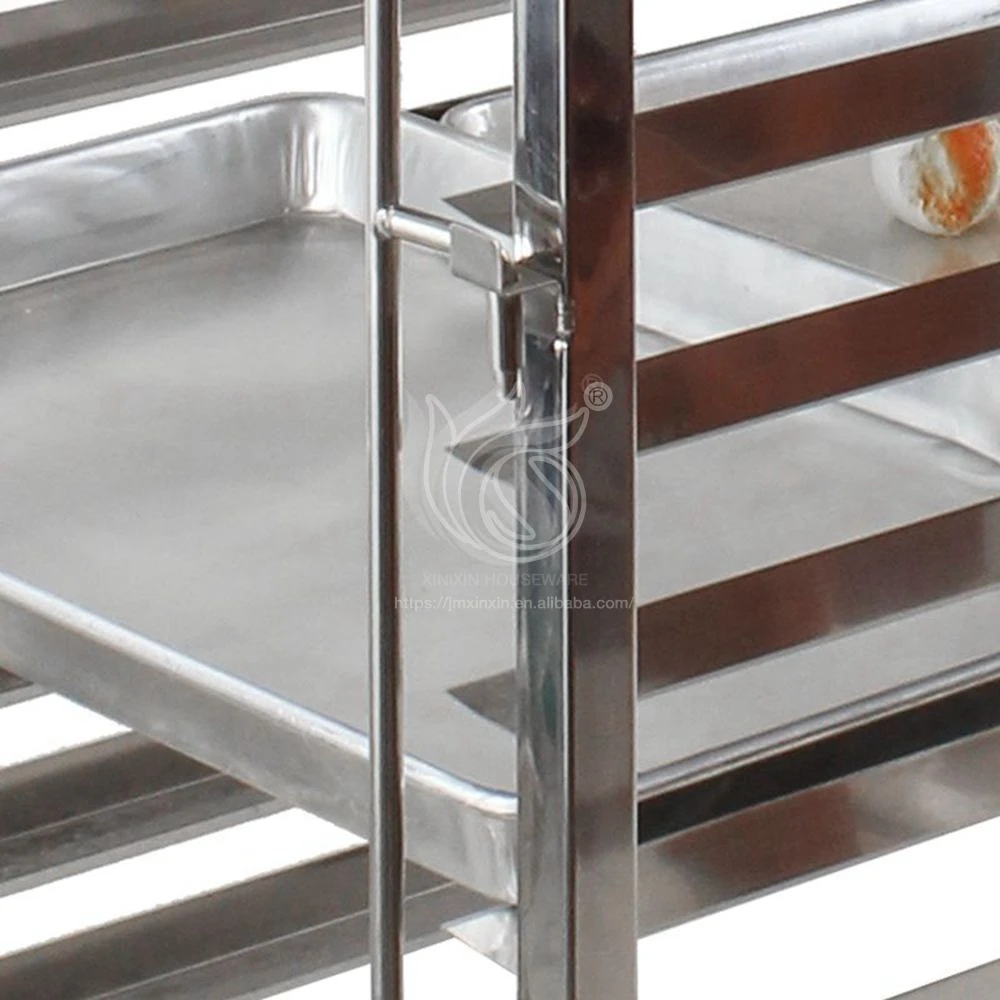 New Design Commercial Kitchen 15 Tier Stainless Steel Bakery Tray Rack Trolley for Hotel Restaurant Kitchen