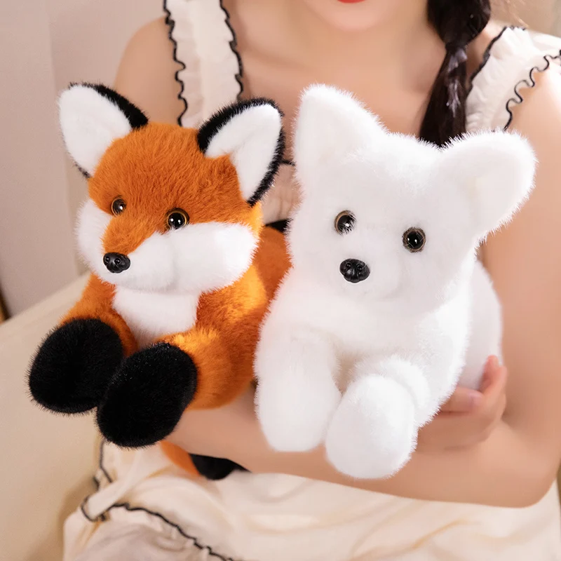 Hot 1pc 45-90cm Cartoon Foxes Plush Toys Long Tail White Red Fox Doll Soft Stuffed Huggable Pillow For Kids Birthday Xmas Gift