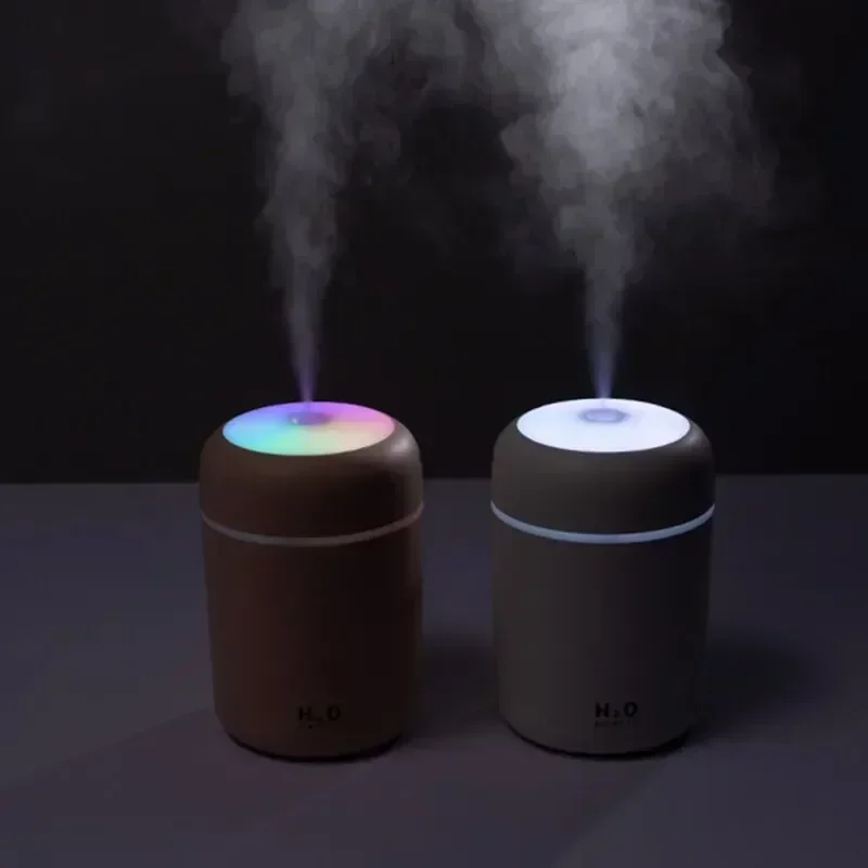 Portable LED light mini 300ml h2o Spray Mist humidifier Double Wet Aroma Essential Oil Diffuser Car usb air humidifier image 5