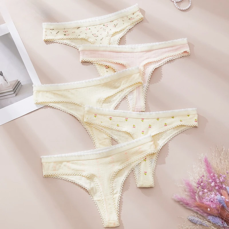 Cute Print Panties for Women Thongs Cotton Spring Summer Soft Lingeries Fashion Sexy Bow Women's Intimates Tangas Mujer - Image 2