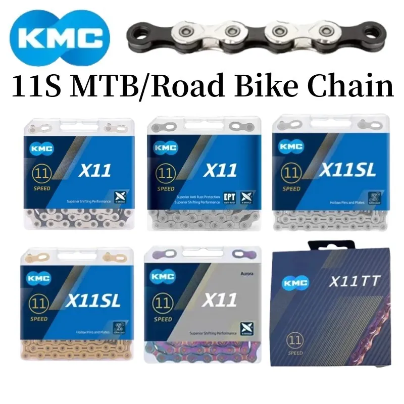 

Велосипедная цепь KMC, 11 скоростей X11 X11SL серебряная с золотом цепь 11 в, для горных и шоссейных велосипедов, Запчасти Для Велосипедов Shimano SRAM