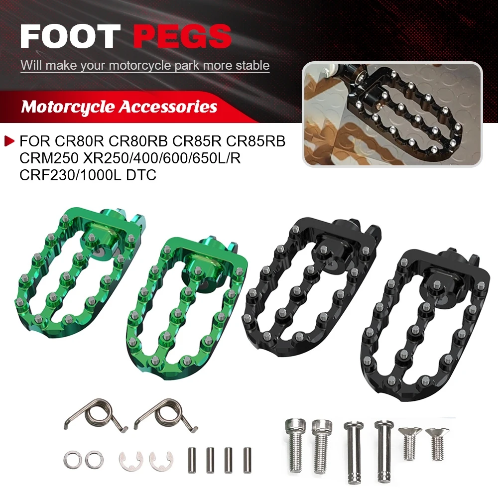 Motorcycle Foot Pegs Pedals Rests Footrest For HONDA CR80R CR80RB CR85R CR85RB CRM250 XR250/400/600/650L/R CRF230/1000L DTC