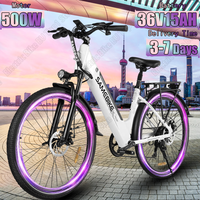 E-bike 500W Brushless Motor 36V15AH Removable Lithium Battery Electric Bike Adult 26 Inch Tire All-terrain Snow Electric Bicycle
