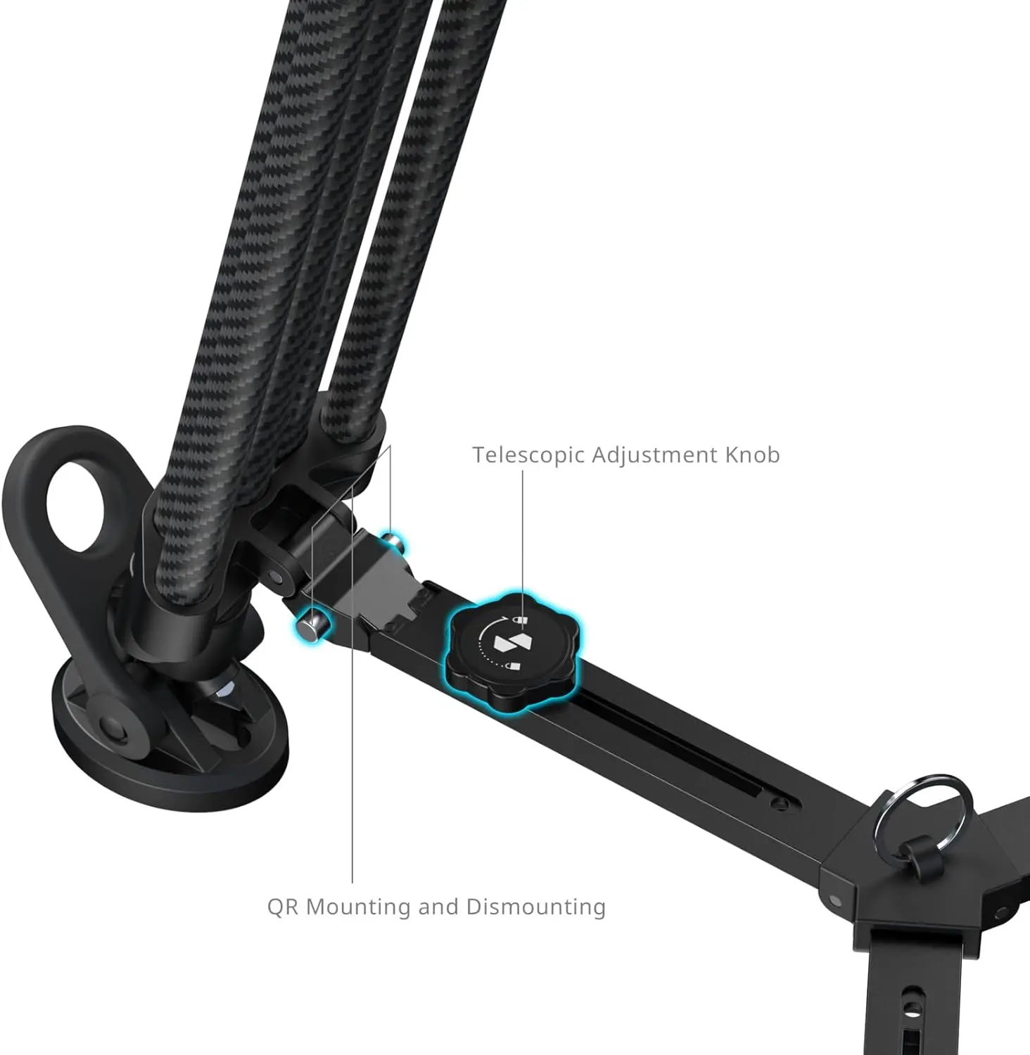 SmallRig 84''/214cm Carbon Fiber Counterbalance Video Tripod Heavy-Duty Camera Tripod Fits for 6-Step Counterbalance 4-Level