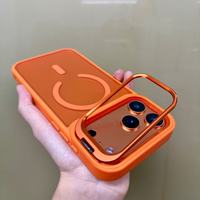 New Matte Translucent Magnetic Case For iPhone 17 16 15 14 13 12 Pro Max 17Air Metal Bracket For Magsafe Wireless Charge Cover