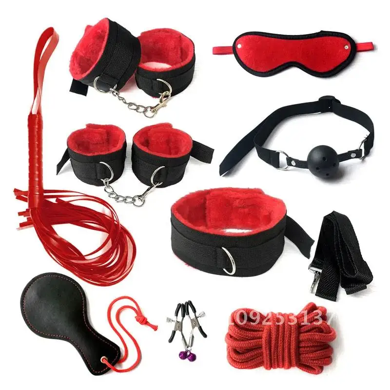 10PCS sex tools for sales erotic sex toys Set sex game for couples BDSM Bondage restraints Belt Whip SM Slave harness Mouth Gag