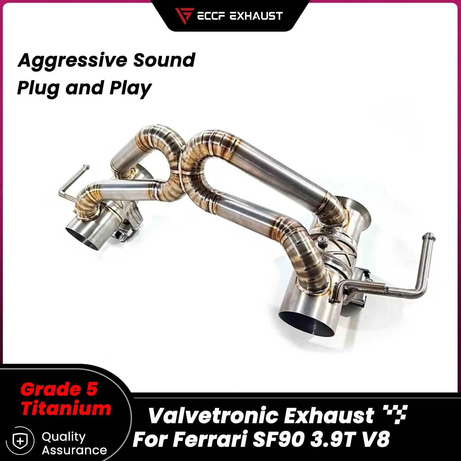 

Valved Sport Sound Titanium Catback Exhaust for Ferrari SF90 3.9T V8 Powerful Sound Performance