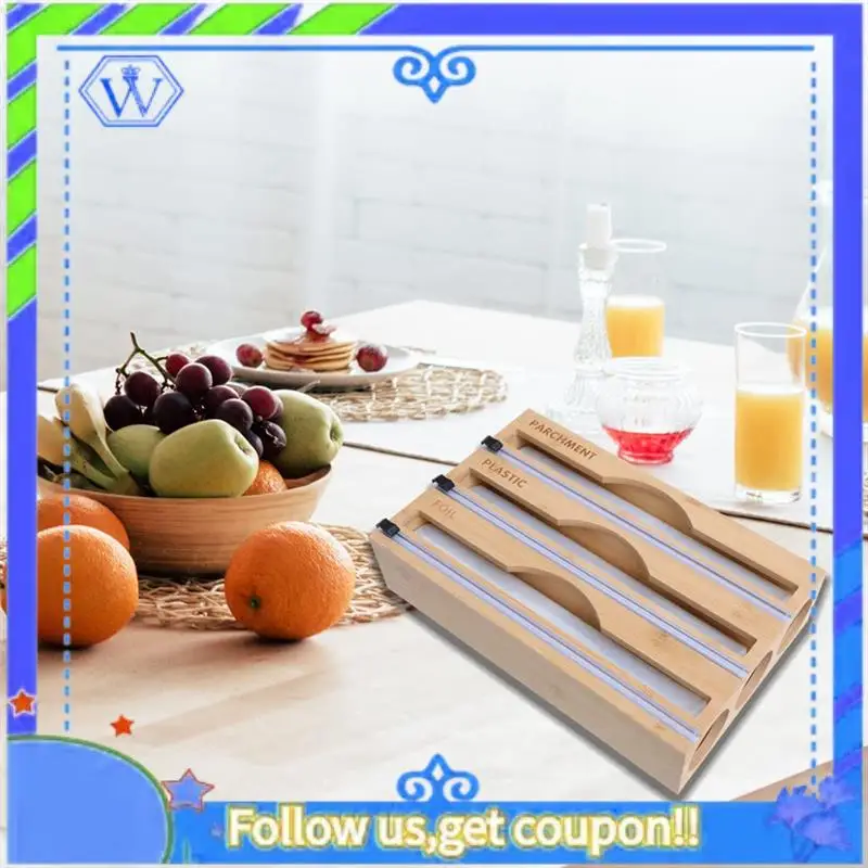 

Easy To Use Wrap Dispenser, Aluminum Tin Foil And Wax Paper Storage Dispenser With Slide Cutter & Labels For Kitchen Drawer 1 Gr