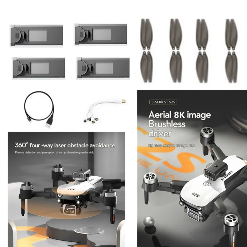 LSRC S2S Drone Battery LS-S2S S2S Brushless RC Drone Spare Parts 3.7V 2000MAH Battery/USB/Propeller S2S RC Dron Battery Parts