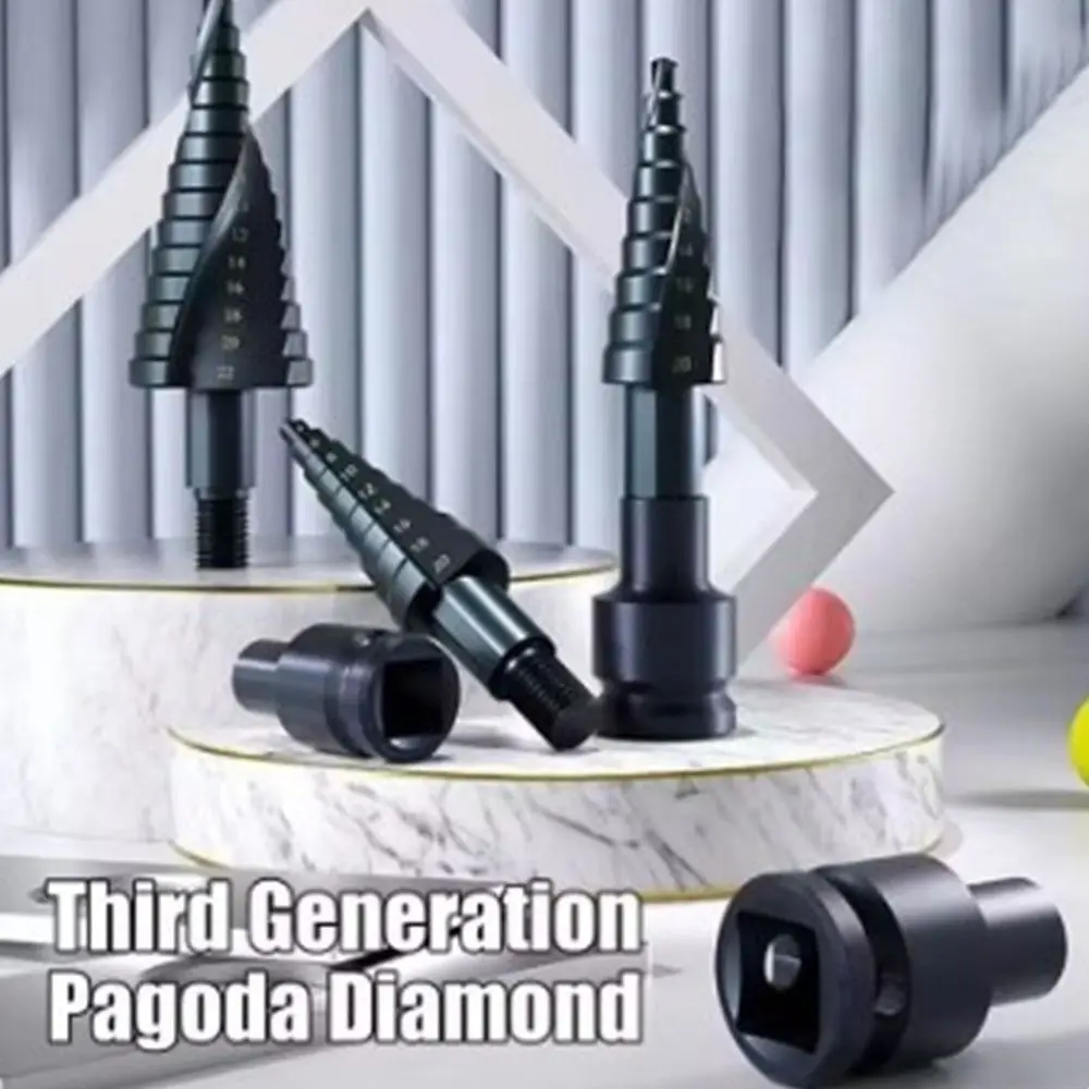 

NEW HSS Step Drill Bit Home Tool Spiral Spiral Drill Stepper Bit Straight groove Black Pagoda Bits