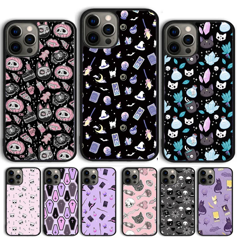 Custodia per telefono Girly Pastel Witch Goth Cover per iPhone 15 16 11 13 14 Pro Max 12 mini Plus X XS Max XR Fundas