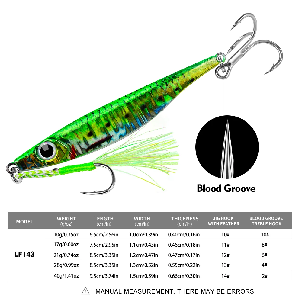 Proberos 1 PC fast sinking jigging fishing lures 10g-40g metal bait remote distance cast emulation artificial fishing baits