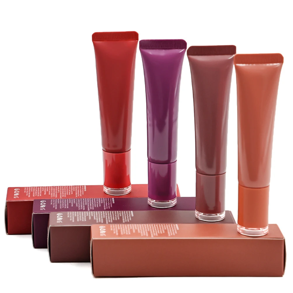 Private Label Lip Gloss Custom Logo Moisturizing Lips Plumping Lipgloss 8-color Plant Fruit Flavor Moisturizer Liquid Makeup