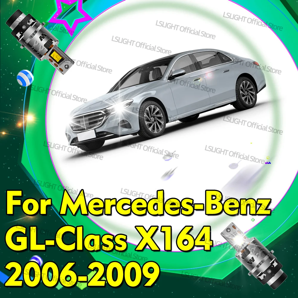 2Pcs LED D2S D2R D2 Headlights 30000LM Super Brightness Head Lamp 6000K Bulb For Mercedes-Benz GL-Class X164 2006 2007 2008 2009