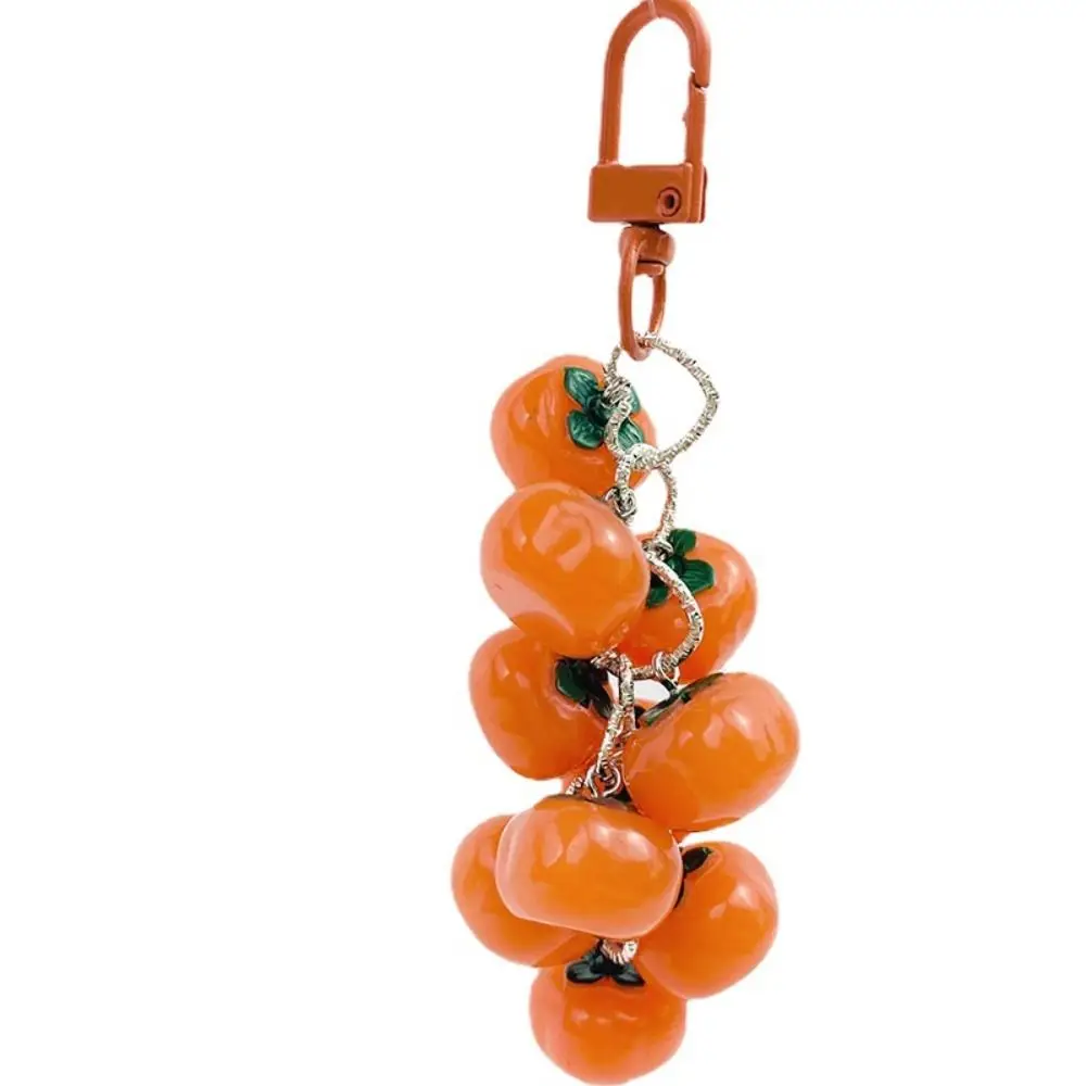 Handbag Jewelry Simulation Strawberry Keychain Ins Exquisite Fruit Skewers Pendant Cute Acrylic Persimmon Charms Backpack Decor