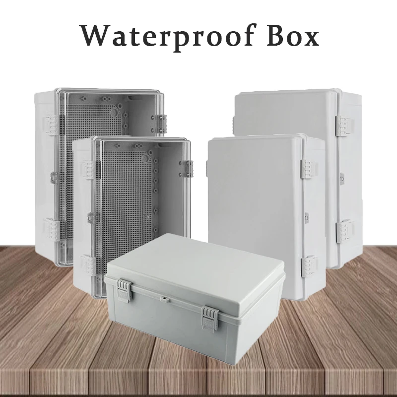 

IP66 Waterproof Distribution Box ABS PC Transparent Cover Plastic Junction Box Hinged Buckle Outdoor Electronic Seal Power Case